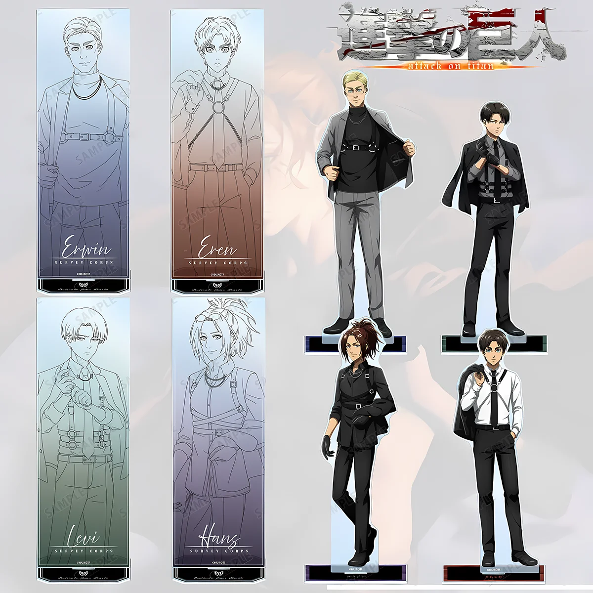 

Anime Attack on Titan 15cm Acrylic Stand Eren Yeager Levi Figure Ornament Desktop Home Decor Carnival Gift keychain