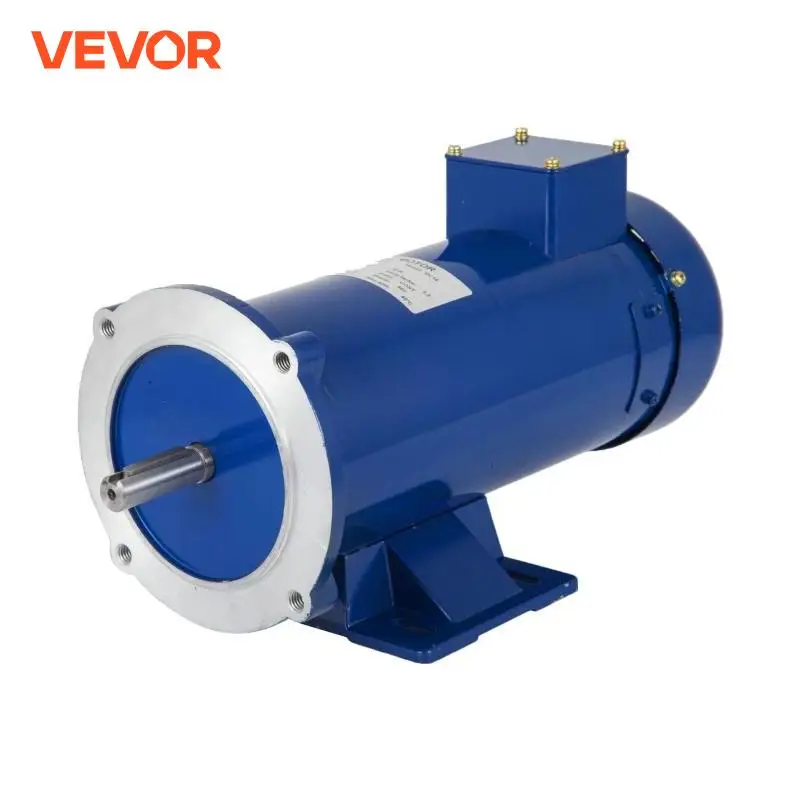 VEVOR 1HP 3/4HP 12V 90V 56C 1750RPM Permanent Magnet DC Motor TEFC Steel Housing with Carbon Brush for Food Processing Function