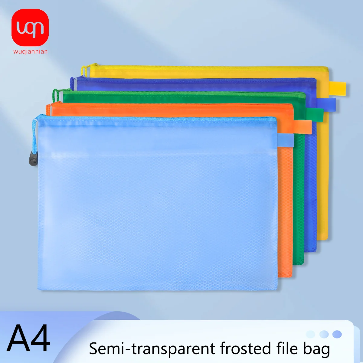 

WQN-5/10PCS High Value A4 Grid Large Capacity Double Layer Material Zipper Document Bag School and Office Stationery Supplies