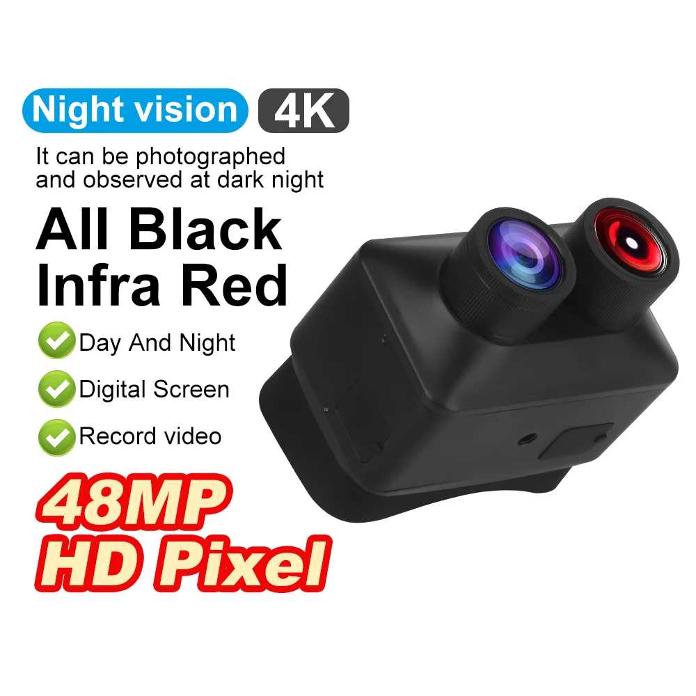 4K Night Vision Goggles Binoculars 48MP Night Vision Camera 3'' Large Screen 12 Languages 300M Full Dark Infrared Night Vision