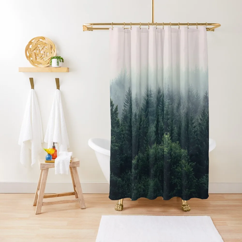 Between every two pines is a doorway to a new world Shower Curtain For Bathroom Shower Shower For Bathrooms Curtain