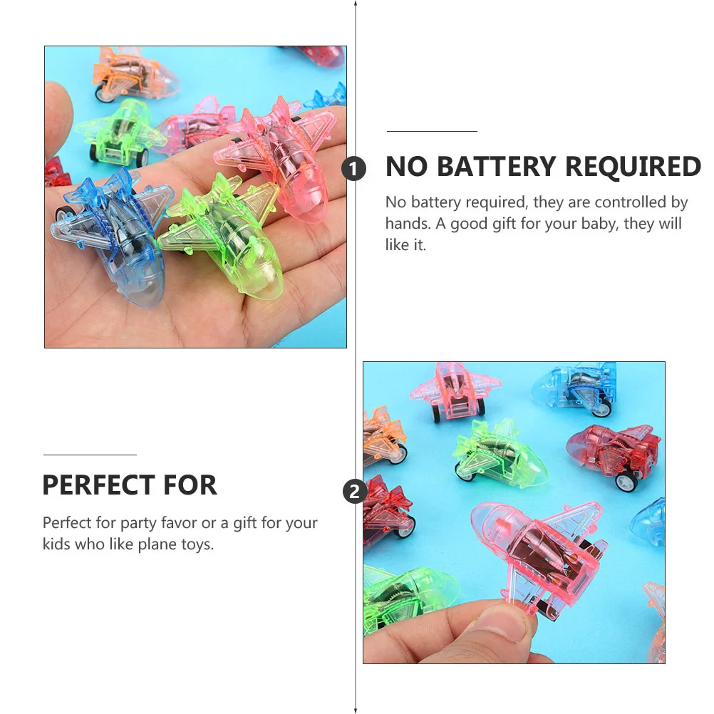 24pcs Pull Back Mini Planes Educational For Kids Bright Colorful No Required Child Development Fun Playtime Pull-Back