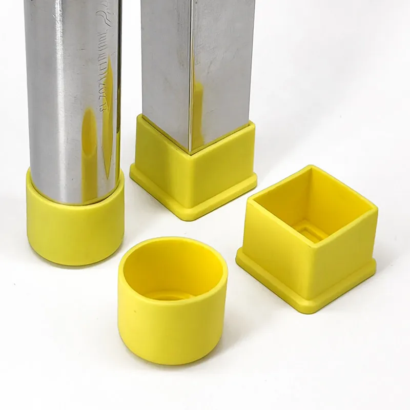 Yellow PVC Chair Leg Caps, Square Round Tube Anti Slip Quiet Protectors,Furniture Feet Soft Covers 15-50mm Rubber Sleeves