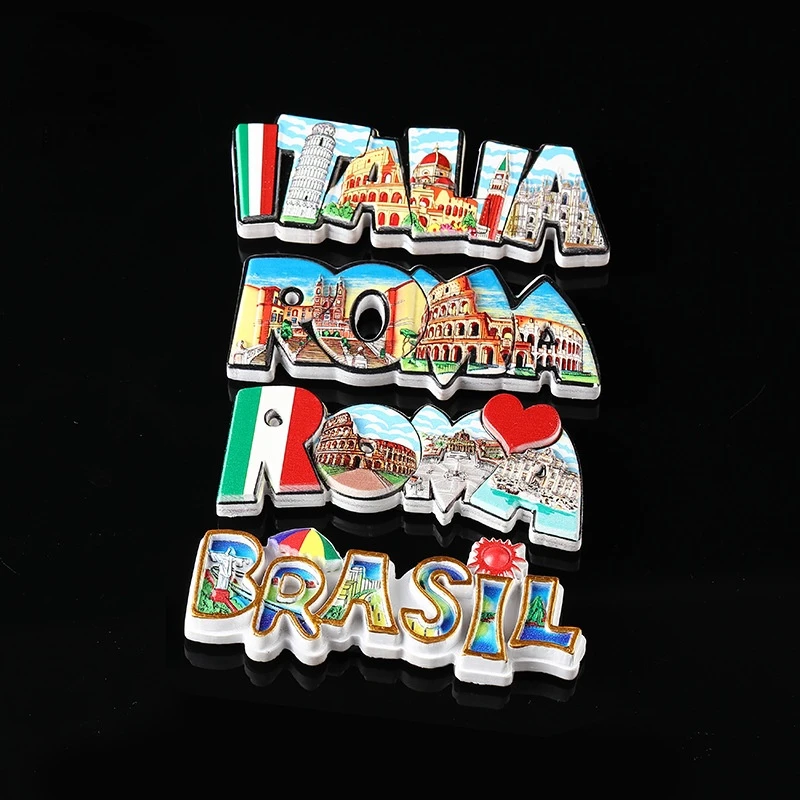 Żywiczne magnesy na lodówkę Roma Itatly Podróżne pamiątki Kawaii Naklejki magnetyczne na lodówkę Śliczny magnetyczny wystrój na lodówkę