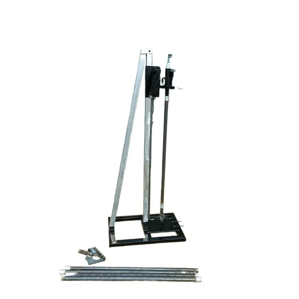 

Small portable hand operated well drilling machine