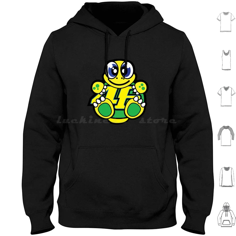 Turtle Hoodies Long Sleeve Motorcycle Racing Moto Motorbike The Rider Helmet Racer Race 46 Bike Enthusiast Race Lovers