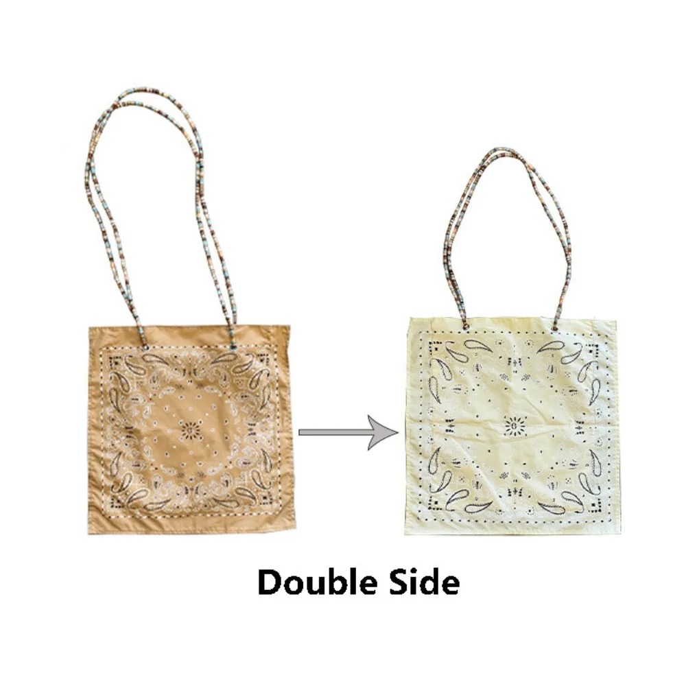 

Casual Printed Cashew Flower Canvas Bag Retro Double Side Canvas Tote Bag Shopping Bag Lightweight Women's Handbag Travel