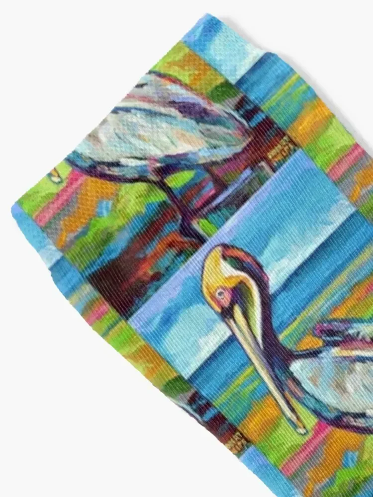 Colorful St Pete Pelican Socks new year happy Non-slip Running Socks Women Men's