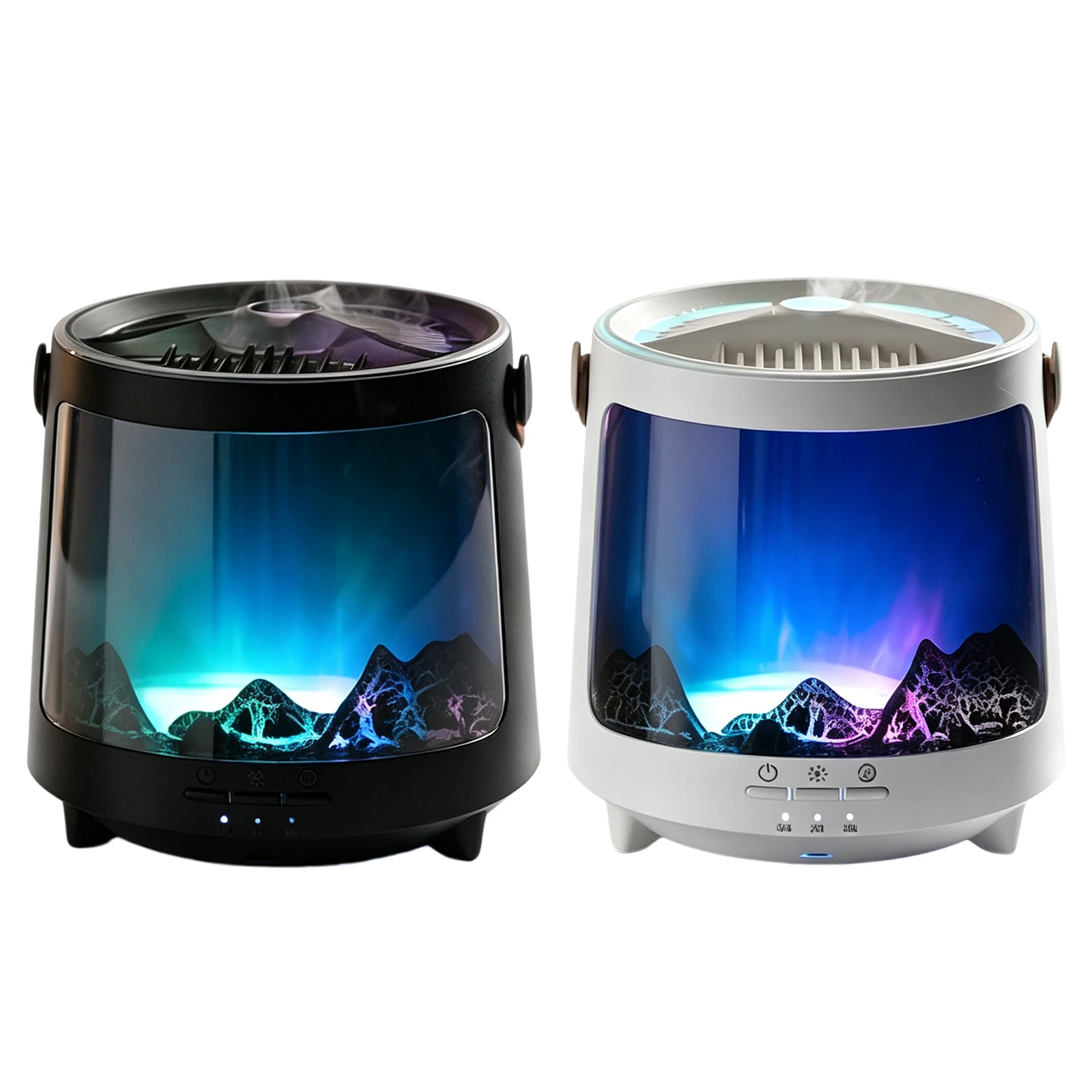 Ultrasonic Cool Mist Humidifier Aromatherapy Diffuser 300ml Aurora Night Light 7 Color LED Auto Shut-off