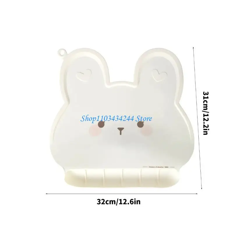 음식 잡는 주머니가있는 실리콘 토끼 모양의 테이블 매트 아이 플레이스 매트 유아용 재사용 가능한 식품 매트를위한 아기 먹이 접시