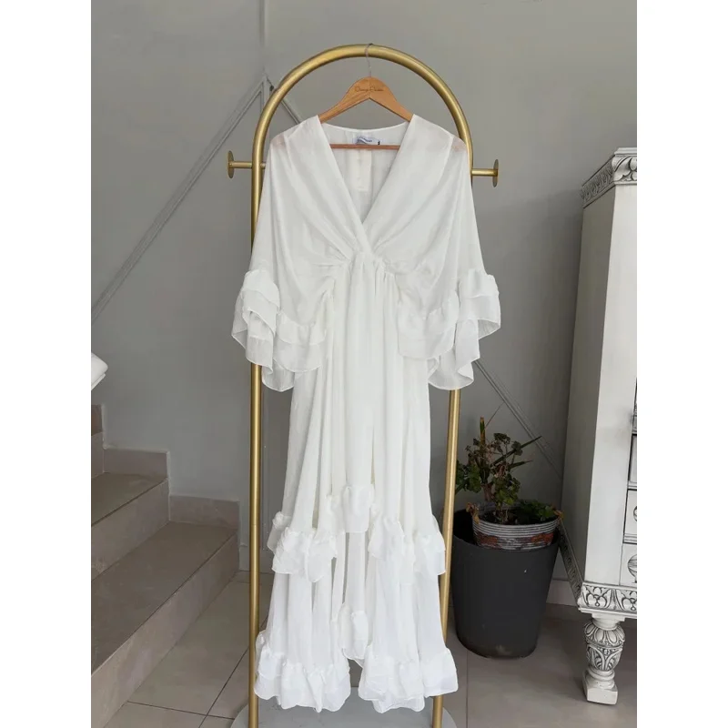 JINIA Women's Beaded Wide Leg Pants Streetwear Trousers with Patchwork Pockets SS25 Boho Summer Pants Button Zipper Design