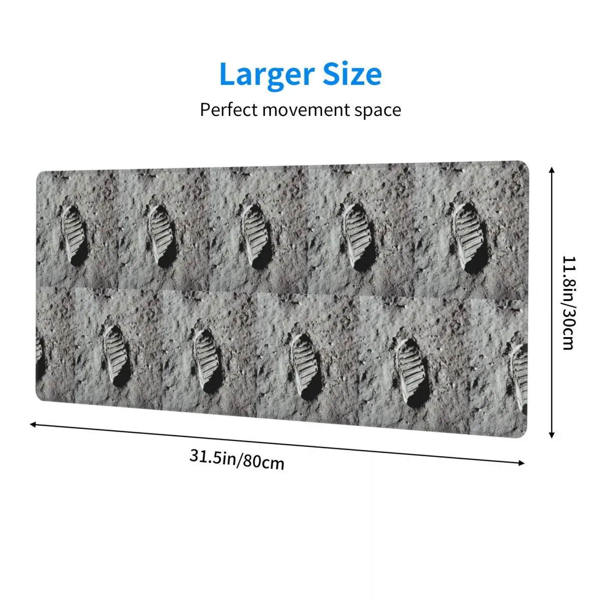 Large Mouse Pad Footprint On The Moon By Buzz Aldrin Apollo Gamer PC Laptop Mats Keyboard Carpet Computer Gaming Office Desk Mat