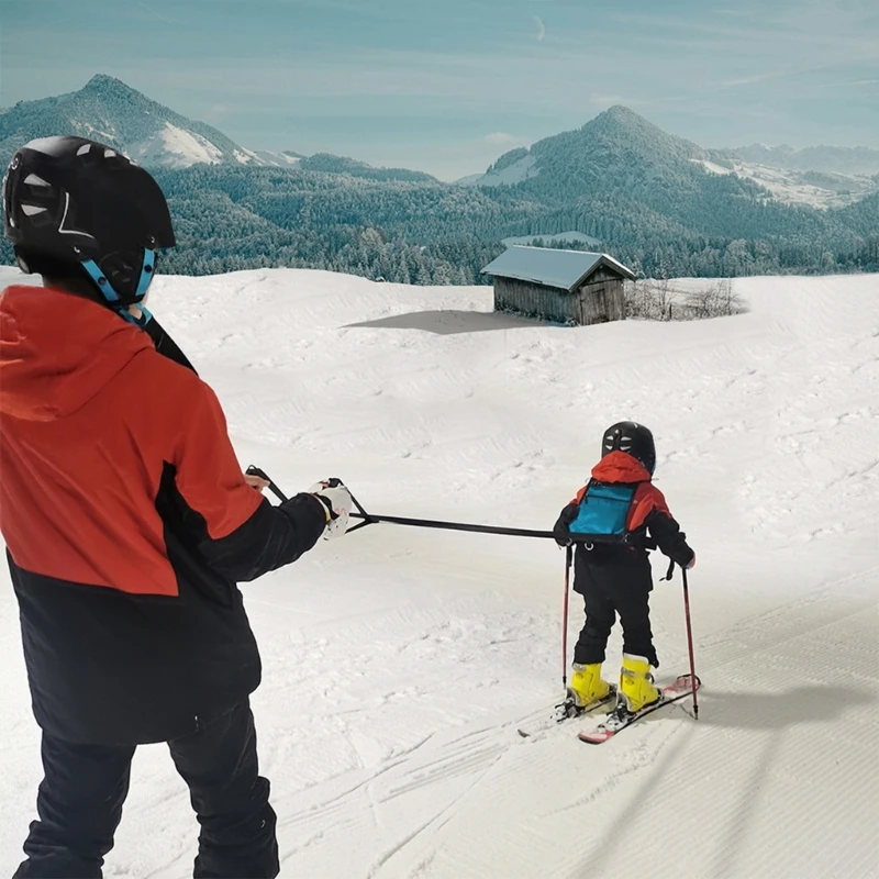 Arnês esqui YD61 para crianças, arnês snowboard com mochila assentos ajustáveis, arnês treinamento snowboard