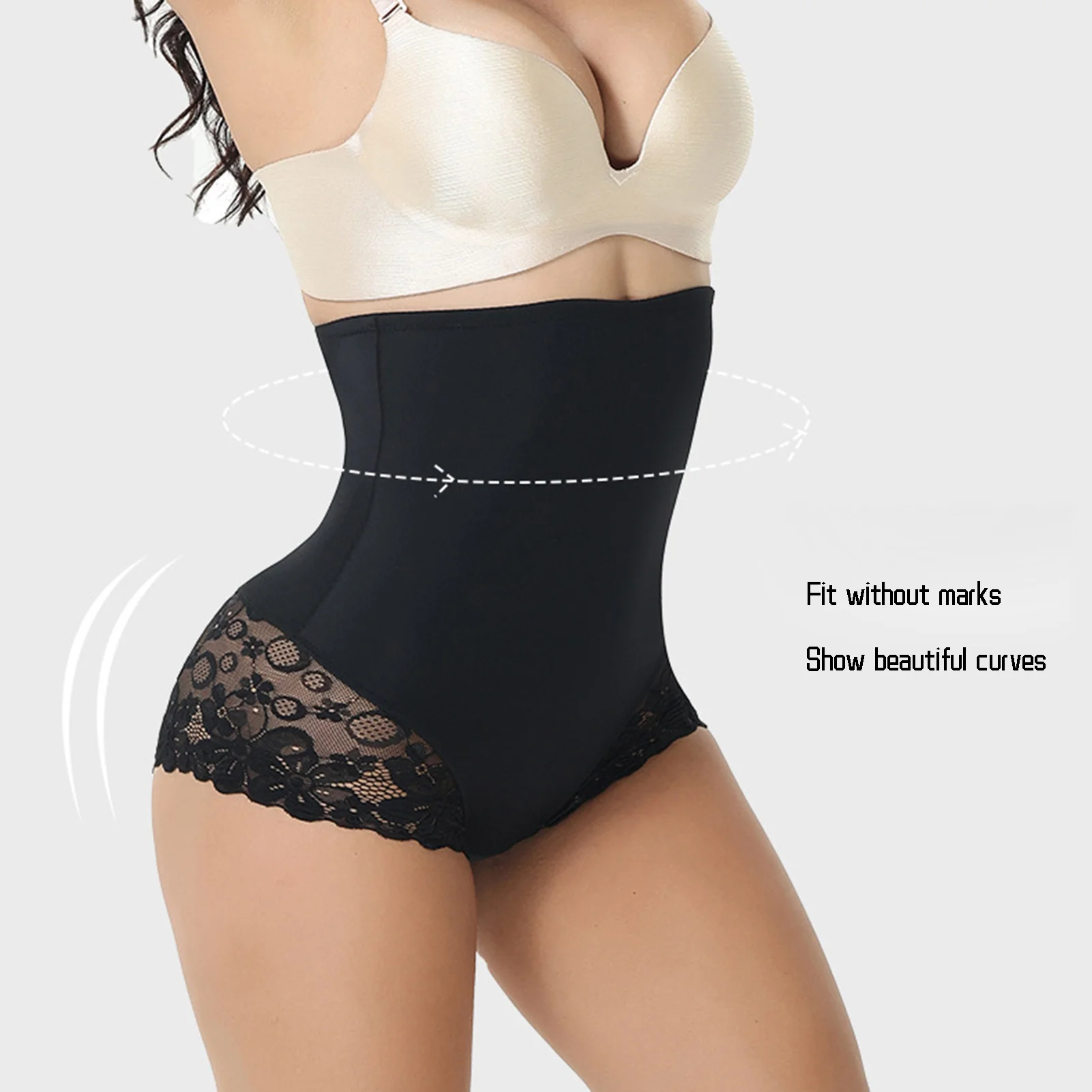 Women's Lace Panties Shapewear Hip Lifting High Waist Belly Shape Underwear for Keeping The Perfect Figure