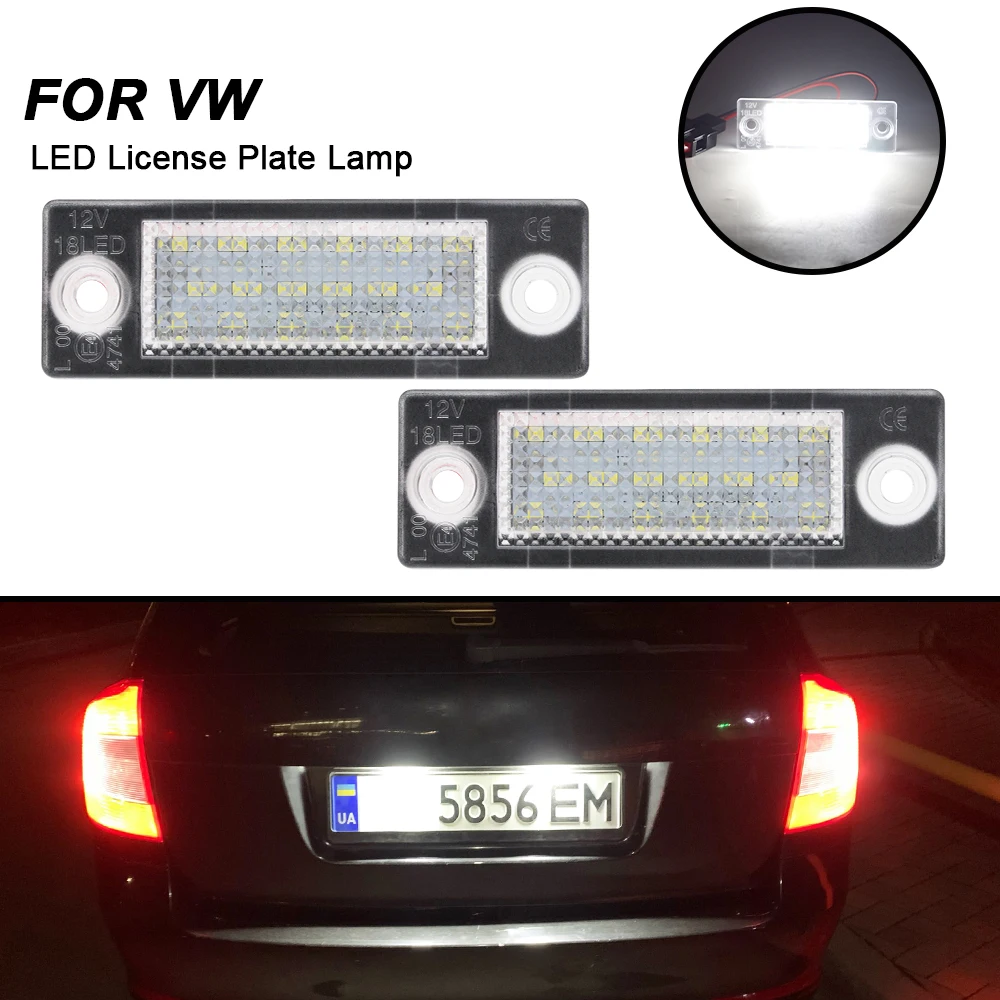 2PCS LED License Plate Light For VW Sharan I For Seat Alhambra No Error Number Plate Lamps For Skoda Octavia For Ford Galaxy Mk1