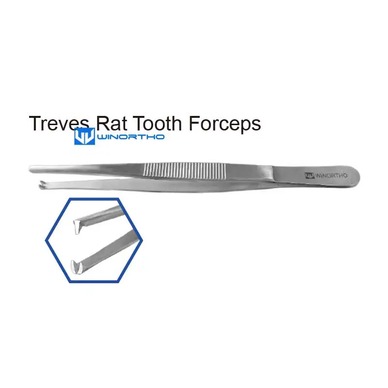 Treves rat tooth dissecting forceps Adson veterinary orthopedic instruments 175mm length bone reduction forceps