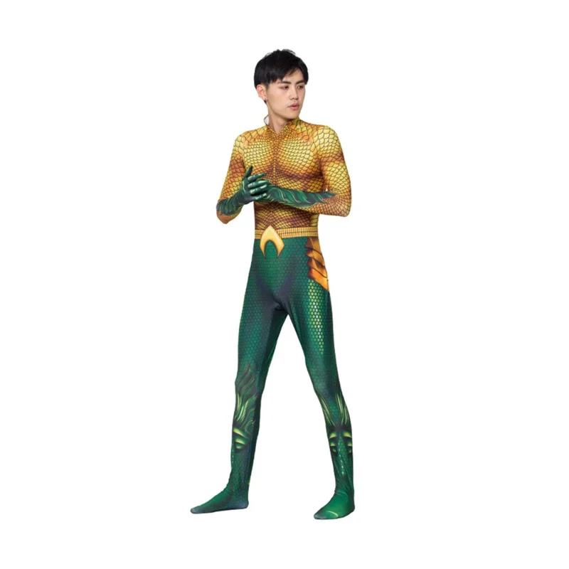 Erwachsene Kinder Film Aquaman Cosplay Kostüm Superheld Arthur Curry Orin Zentai Bodysuit Anzug Overalls Halloween Party verkleiden