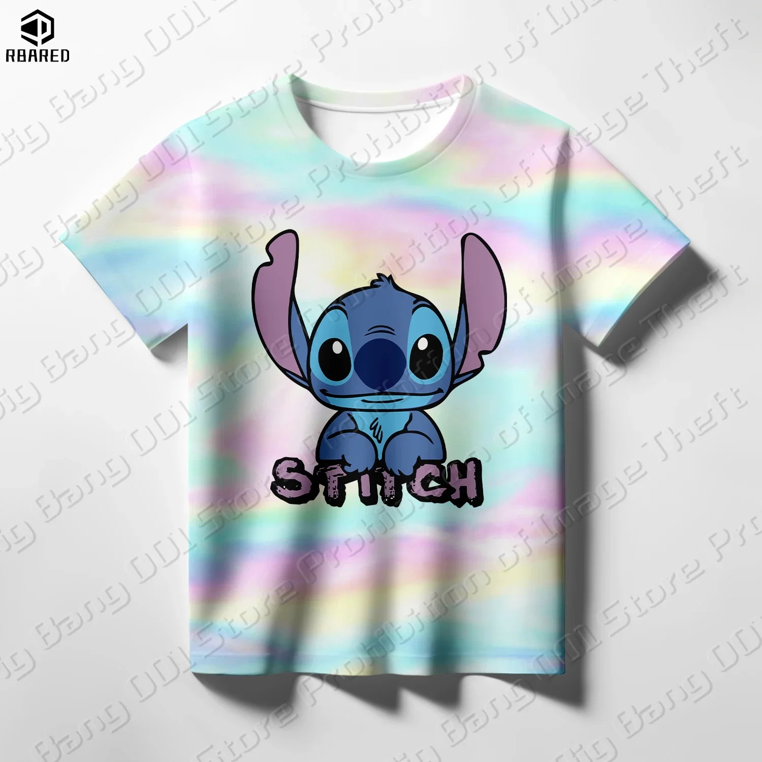 Camiseta informal de calle para niños y niñas con estampado 3D de alta calidad de Disney Cartoon Stitch, camiseta para niños