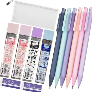 13 teile/satz Druck bleistift mit Tasche, 400 stücke führt, 2 Radiergummi, 0,5 0,7mm automatischer Bleistift, zurück zur Schule kawaii liefert Briefpapier