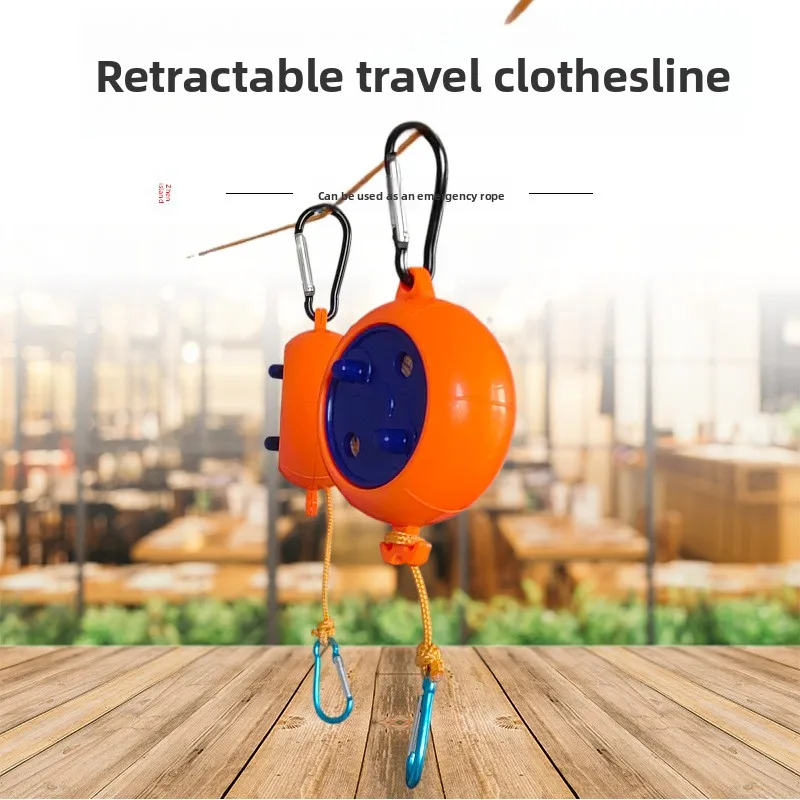 

Outdoor clothesline, no drilling required, windproof, thickened, retractable, suitable for outdoor travel, rooftop, non-slip clo
