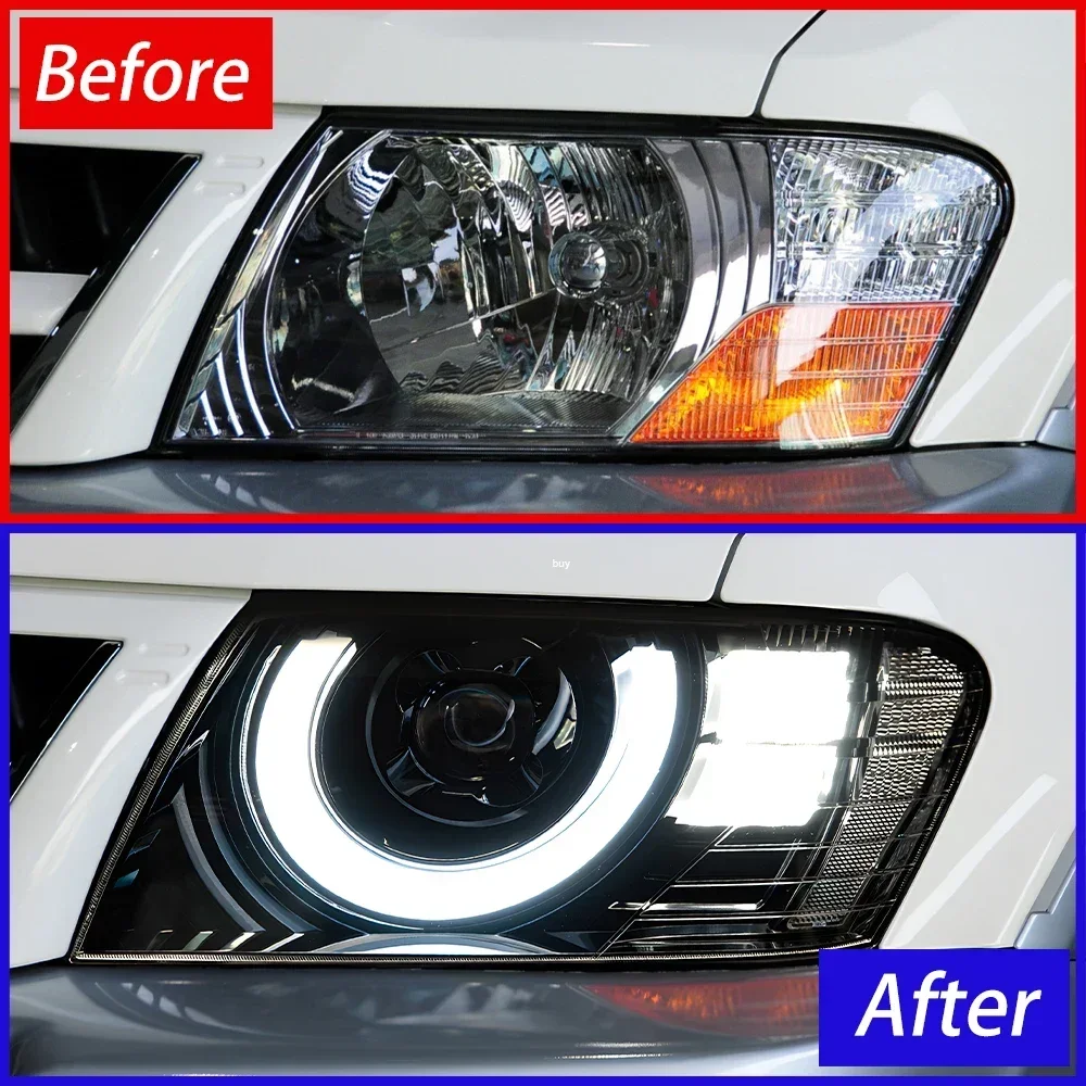 For Mitsubishi Pajero V73 2004-2014 LED Auto Headlights Assembly Upgrade Defender style Dynamic Projector Lens Car Accessories