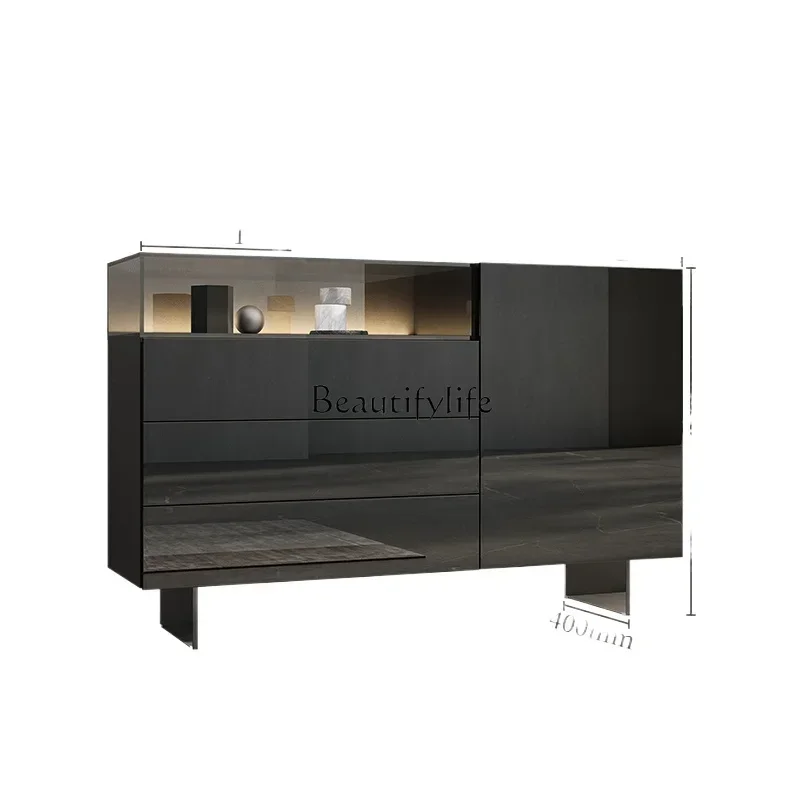 

FG10Italian-Style Light Luxury Acrylic Sideboard Cabinet Simple Hallway Cabinet Living Room Wall Storage Tea Cabinet