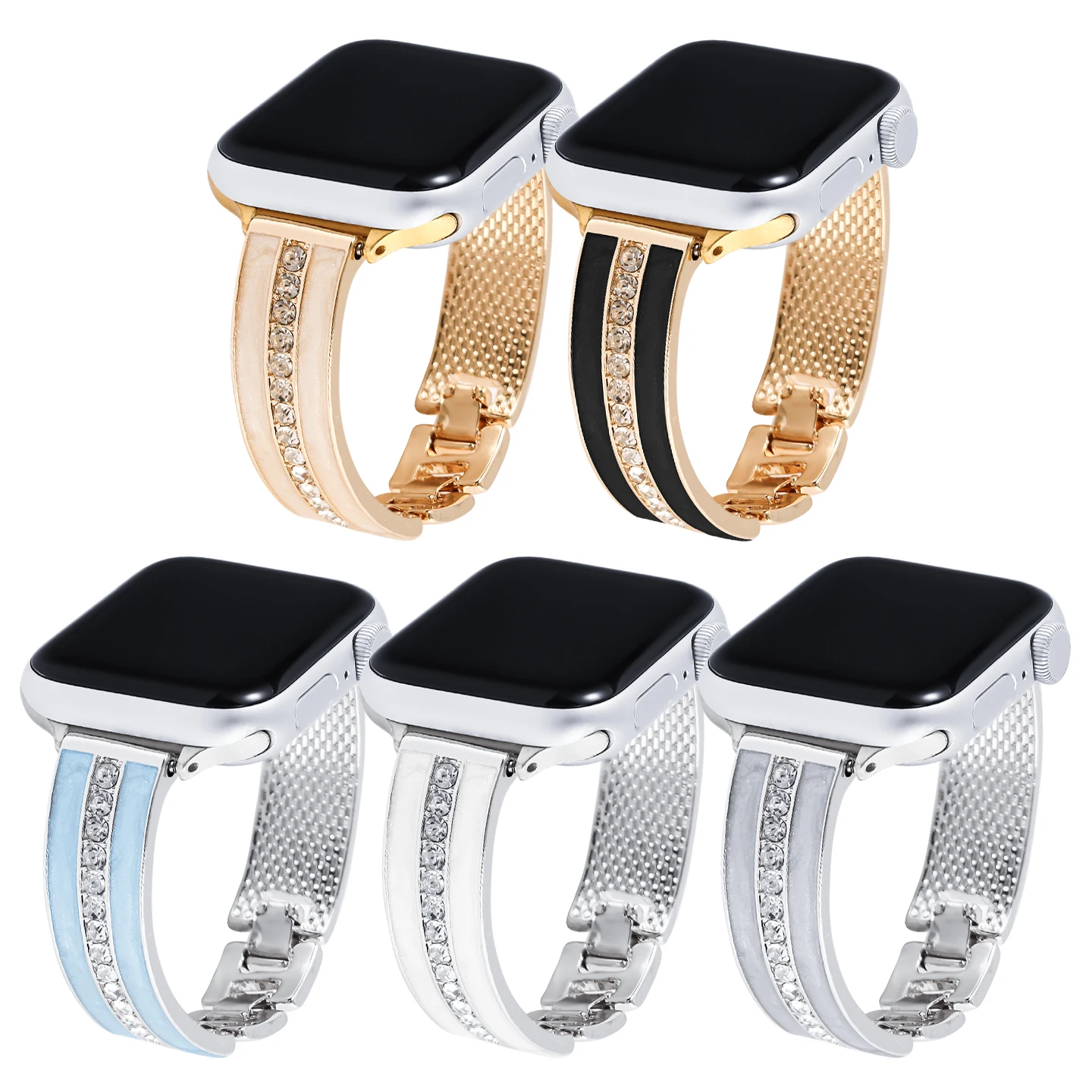 وصلة سوار معدني ممتاز لسلسلة ساعات أبل 8/7/6/10/9 40 مللي متر 41 مللي متر 38 مللي متر 42 مللي متر 44 مللي متر 45 مللي متر 46 مللي متر حزام