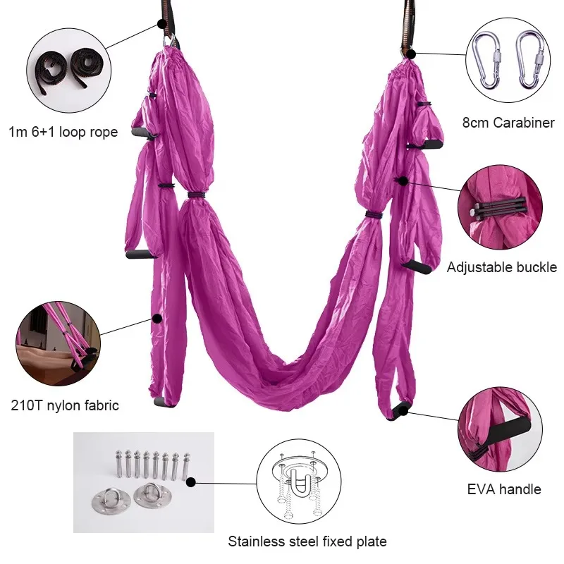 

Aerial Yoga Swing Set Anti Gravity Inversion Hammock Ceiling Hanging Sling Home Gym Fitness Training Equipment Hot Sale