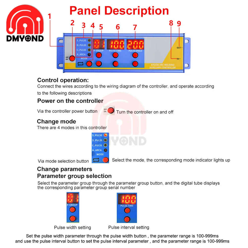 Argon Arc Welding Retrofit Cold Welder Controller Machine Argon Arc Welding Pulse Controller Argon Arc Welding Spot Welding