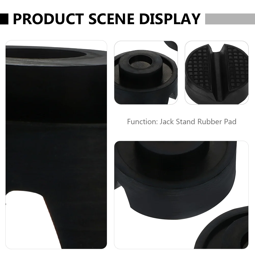

4pcs Heavy Rubber Jack Pads Frame Rail Adapters Sturdy Frame Rail Adapters For Floor Jack Stand Car Lift Protection Black