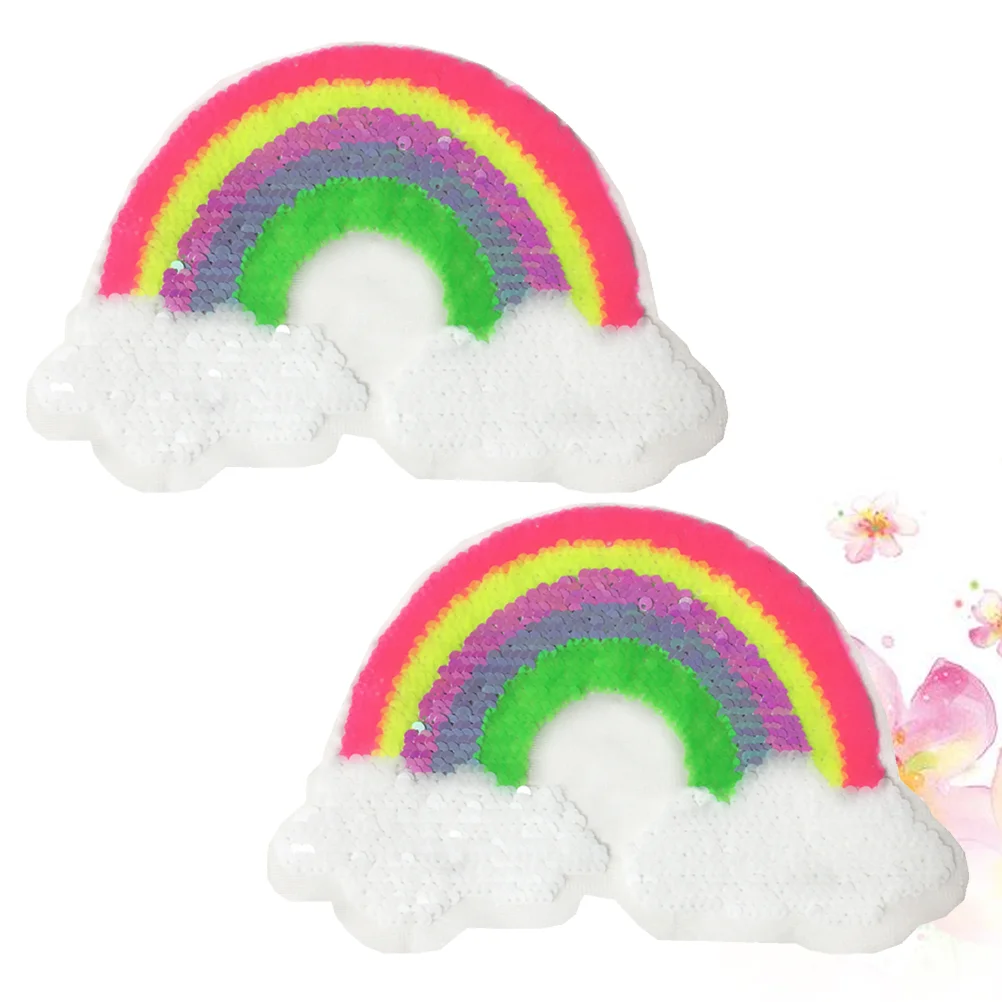 Sequins Patches Rainbow Reversible Colorful Double-sided Color-changing Embroidery Cloth