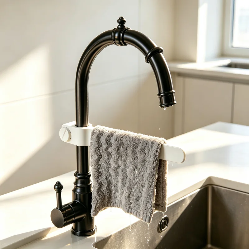 1pcs Adjustable Faucet Towel Rack universal Faucet Mounting Rack Dishcloth Drain Rack Kitchen Sink Drying Storage Finishing Rack