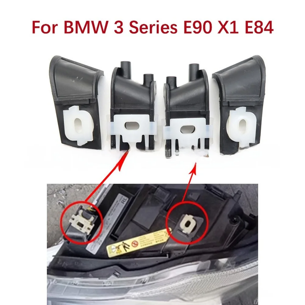 4Pcs Set Headlight Repair Kit with Brackets For For BMW X1 E84 2010-2015 and E90 2004-2012 Compatible with OEM Specifications