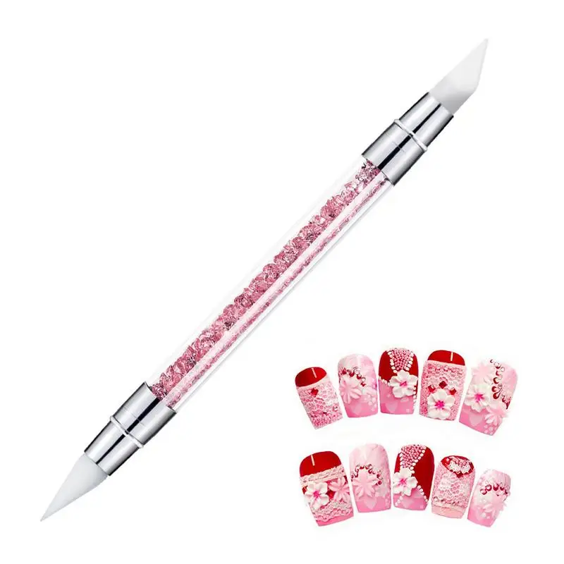 Doubl Ended Silicone Sculpture Pen Sculpture Dotting Pen Silicone Nails Art Brush Manicure Carving Pen DIY Manicure Tools