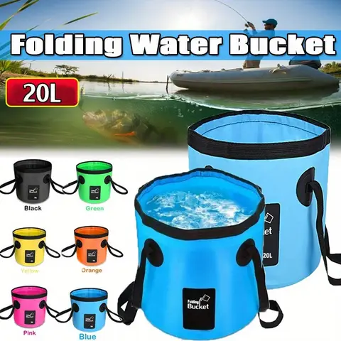 20L Portable Foldable Water Bucket Fishing Bucket Folding Water Container for Travelling Camping Hiking Fishing Washing