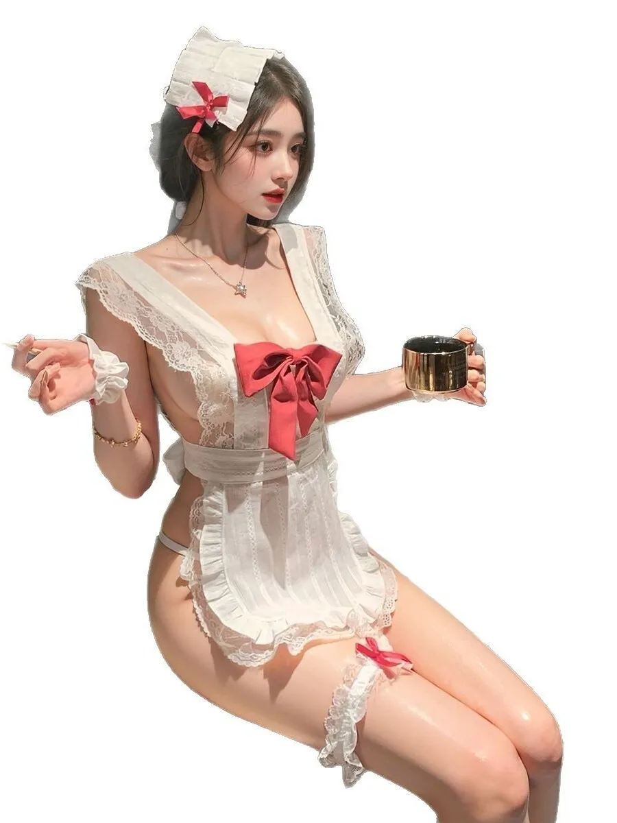 메이드 란제리 유니폼 성인 섹시한 잠옷 순수한 욕망 드레스 우아한 탱크 미니 드레스 패션 한국 여성 스위트 탑 XO8M