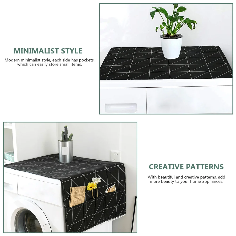 Housse de réfrigérateur en coton et lin, anti-poussière, pour Machine à laver, sèche-linge, four à micro-ondes, étanche, ne se décolore pas, rétractable