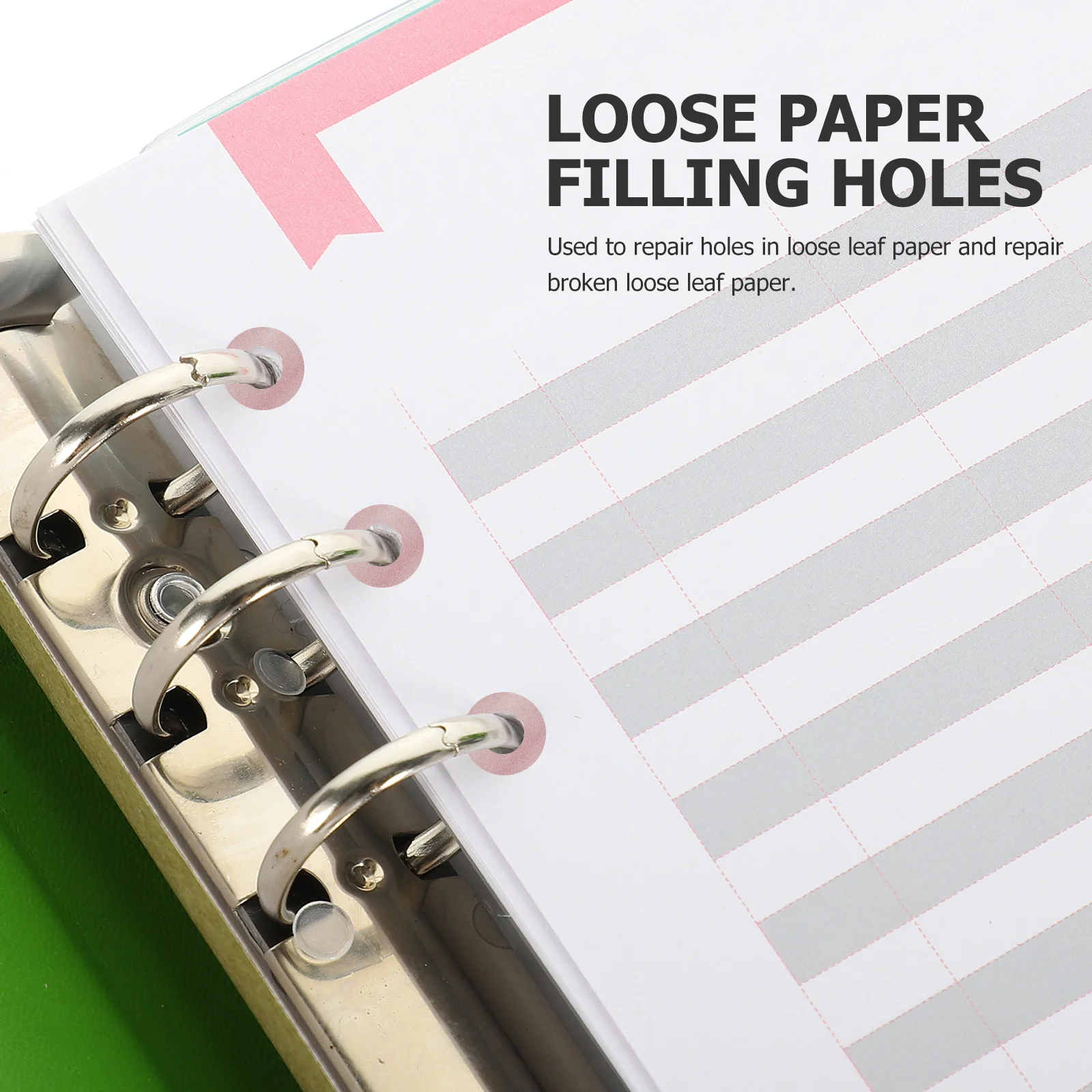 

16 Sheets Reinforcement Stickers for Loose Leaf Paper Easy to Use in Library School Home Official Documents Hole Punch Stickers