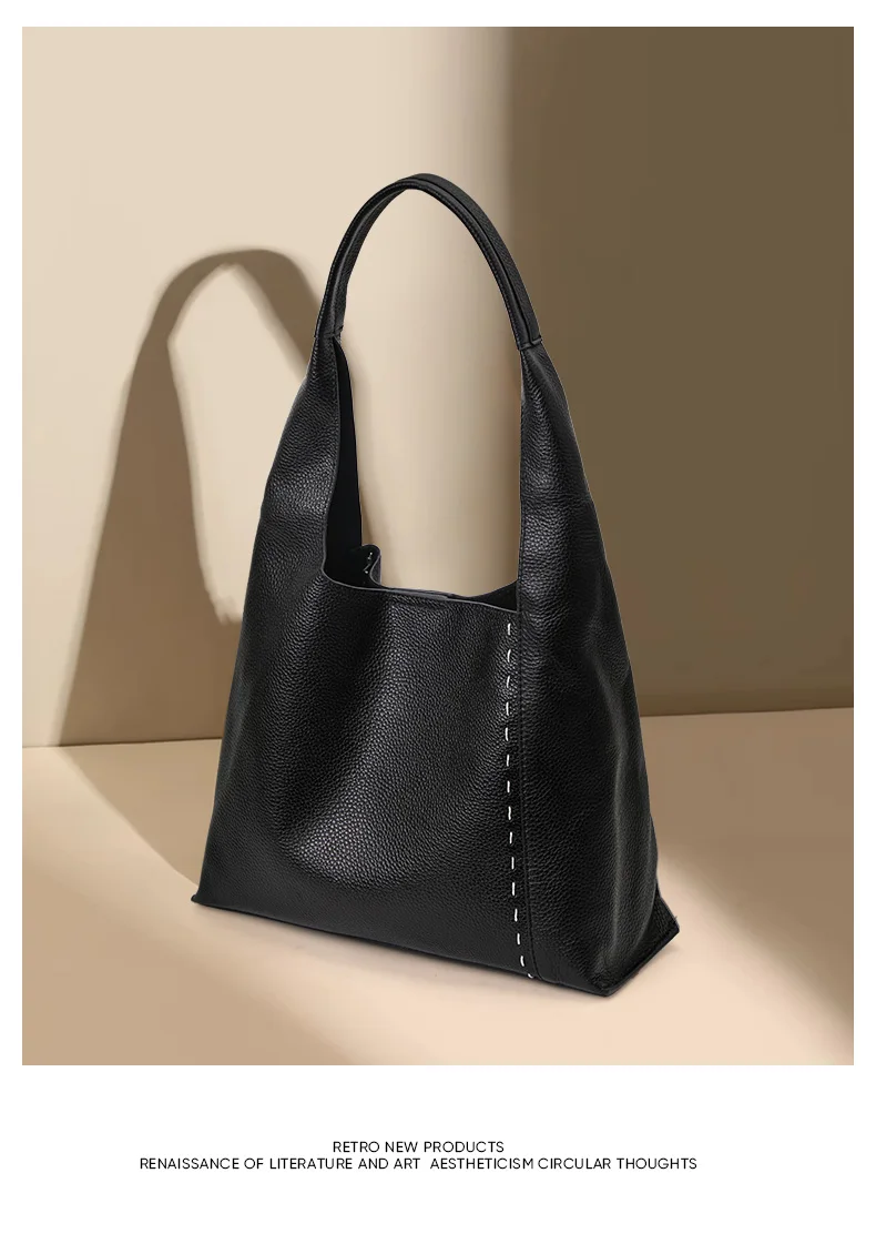 2026 Neuerscheinung Echte Leder-Damenhandtasche, Hochwertiges Nischendesign Weiche Leder-Schultertasche, Modische Vielseitige Unterarmtasche – Detail 4