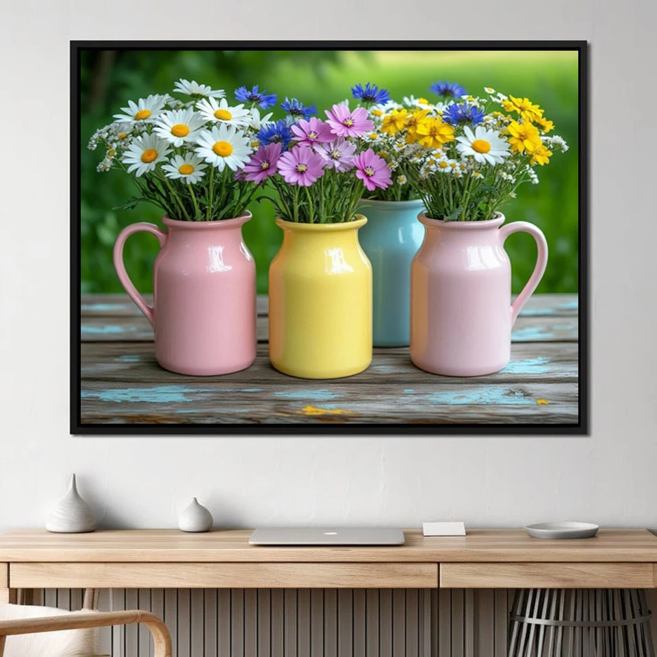 5D DIY Diamond Art Painting Rose Grape Teapot Full Diamond Mosaic Cross Stitch Diamond Embroidery Kit Home Kitchen Diner Decor