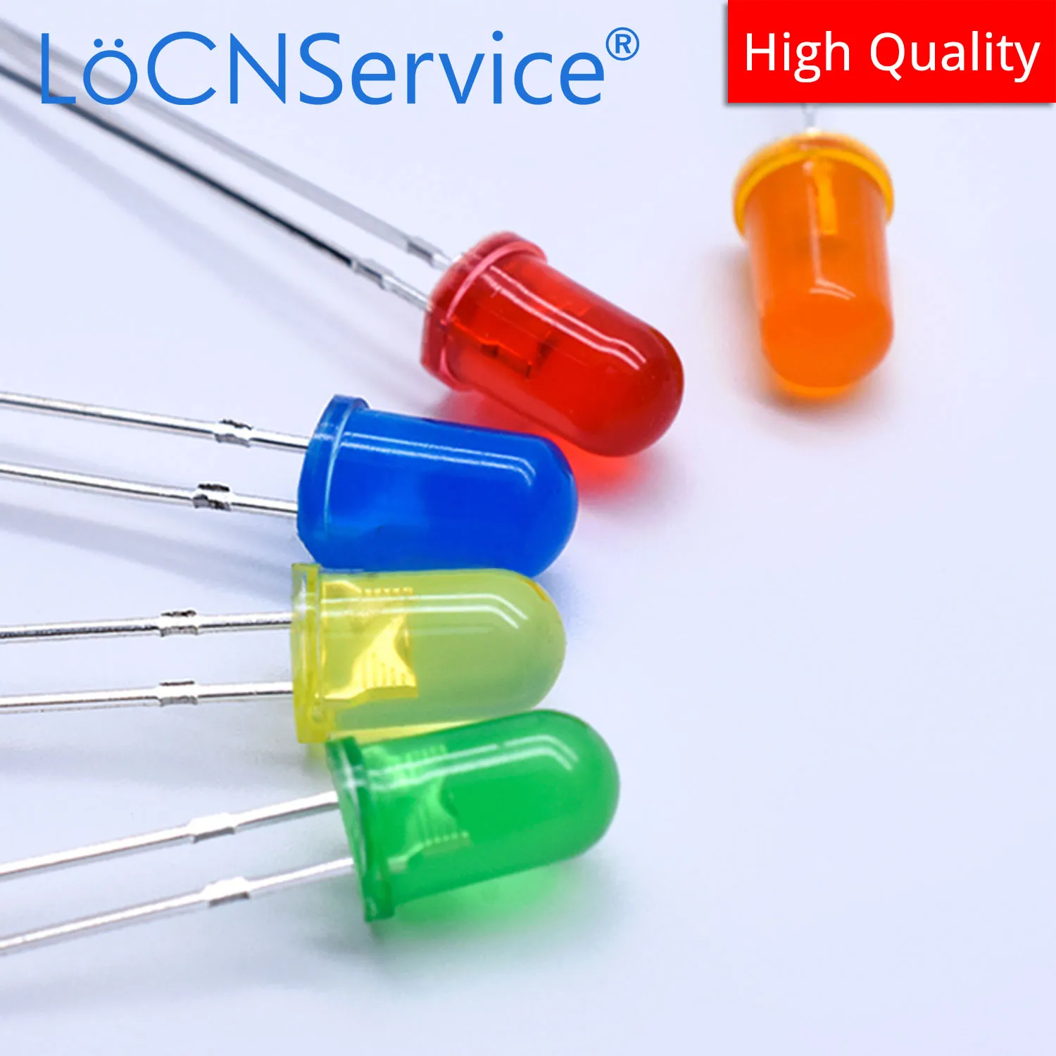 LoCNService 1000PCS 5mm F5 Red Blue Green Yellow Orange DIP LED Long pins 25-27mm High quality bead light emitting diode Oval