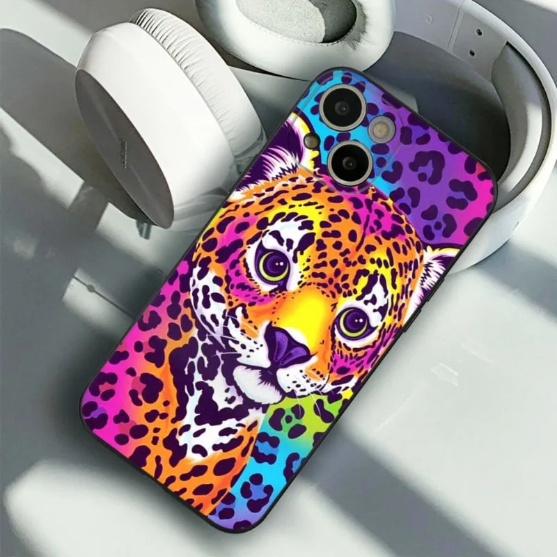 Lisa Frank tiger horse dog Cat Phone Case FOR IPhone 14 13 11 12 Pro 8 7 Plus X 13 Pro MAX XR XS MINI SE 2020 Black Covers