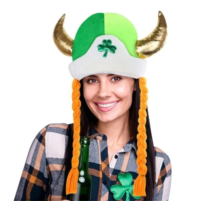 A52e stpatricks day hat для семейного сбора карнавалов празднование празднования бычья шляпа шляпа шляпа Фестиваль шап
