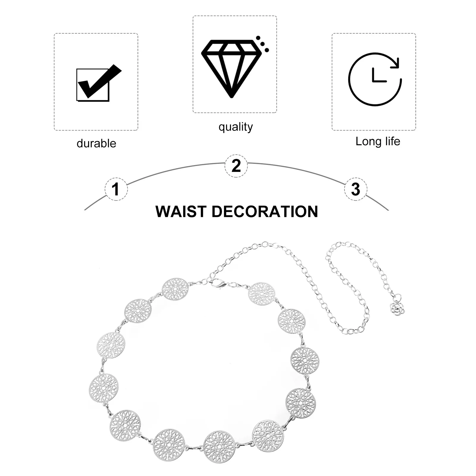 

Fashion Waist Chain Metal Stylish Waist Belt Accessories Women Clothing Jewelry Dress Accessories Clothing Jewelry