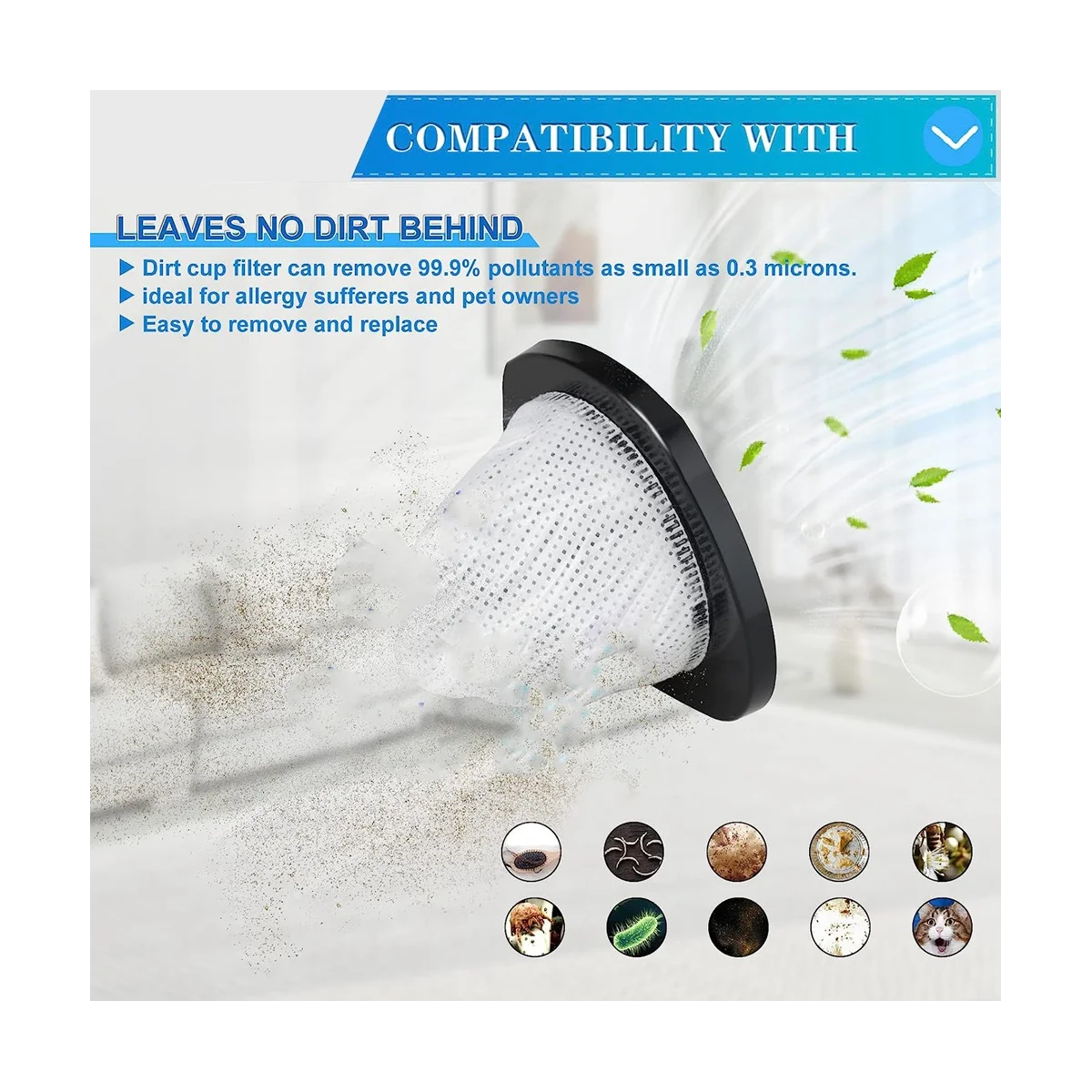 فلتر بديل لفراغ العصا ، آلة العصا ، 6 مرشحات رغوة ، 3 في 1 ، 2030,20303 ، 20304 ، 20307 ، 2030 ، 1611501