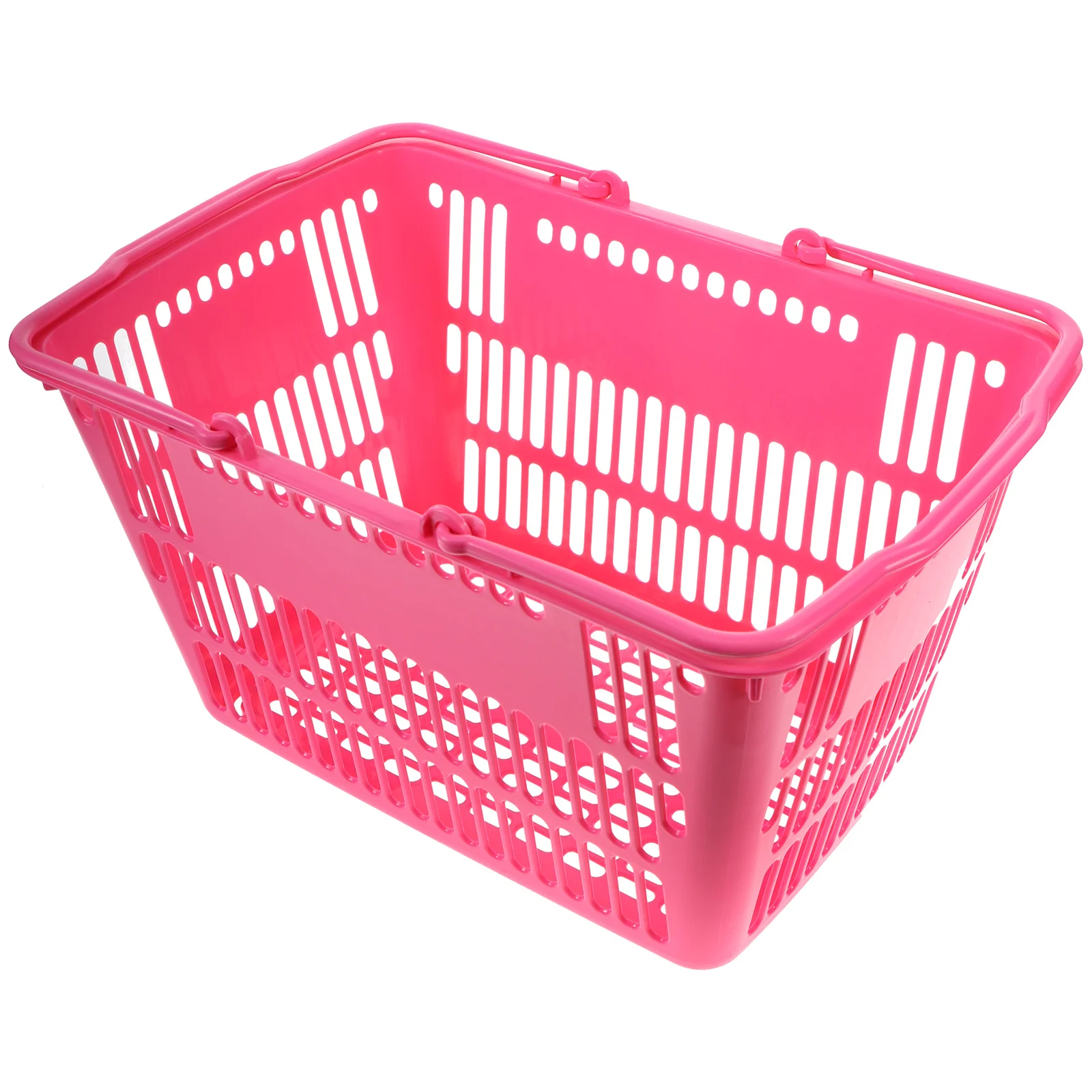 

Shopping Basket Pink Medium Thickened for Supermarkets Fruits Grocery Hollow Storage Plastic Baskets Handheld Sundries