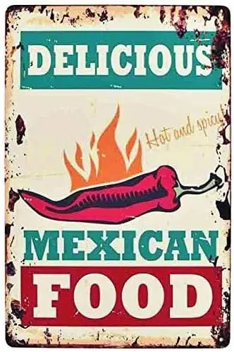 1b,DAOLEG вкусная мексиканская еда чили забавная жестяная вывеска бар паб гараж закусочное кафе домашний декор стены искусство