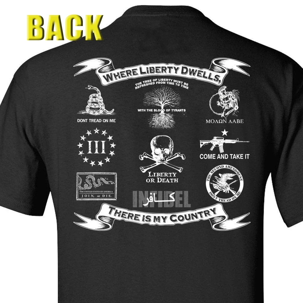 Where Liberty Dwells, There Is My Country. Land of Freedom T-Shirt 100% Cotton O-Neck Long Sleeve Casual Mens T-shirt Size S-3XL