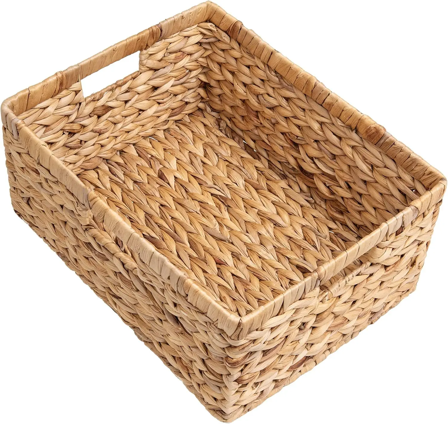 

Jumbo Wicker Basket, Water Hyacinth Basket with Built-in Handles, Wicker Storage Basket for Organizing, 1 Pack