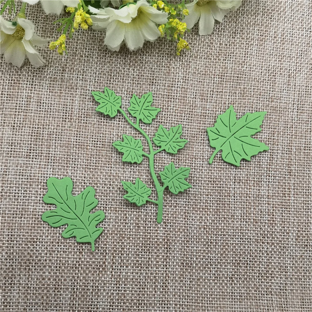 3 Piece Maple Leaf Grape Leaf Deciduous Hand Embossed DIY Album Scrapbook Greeting Card Decoration Metal Cutting Mould